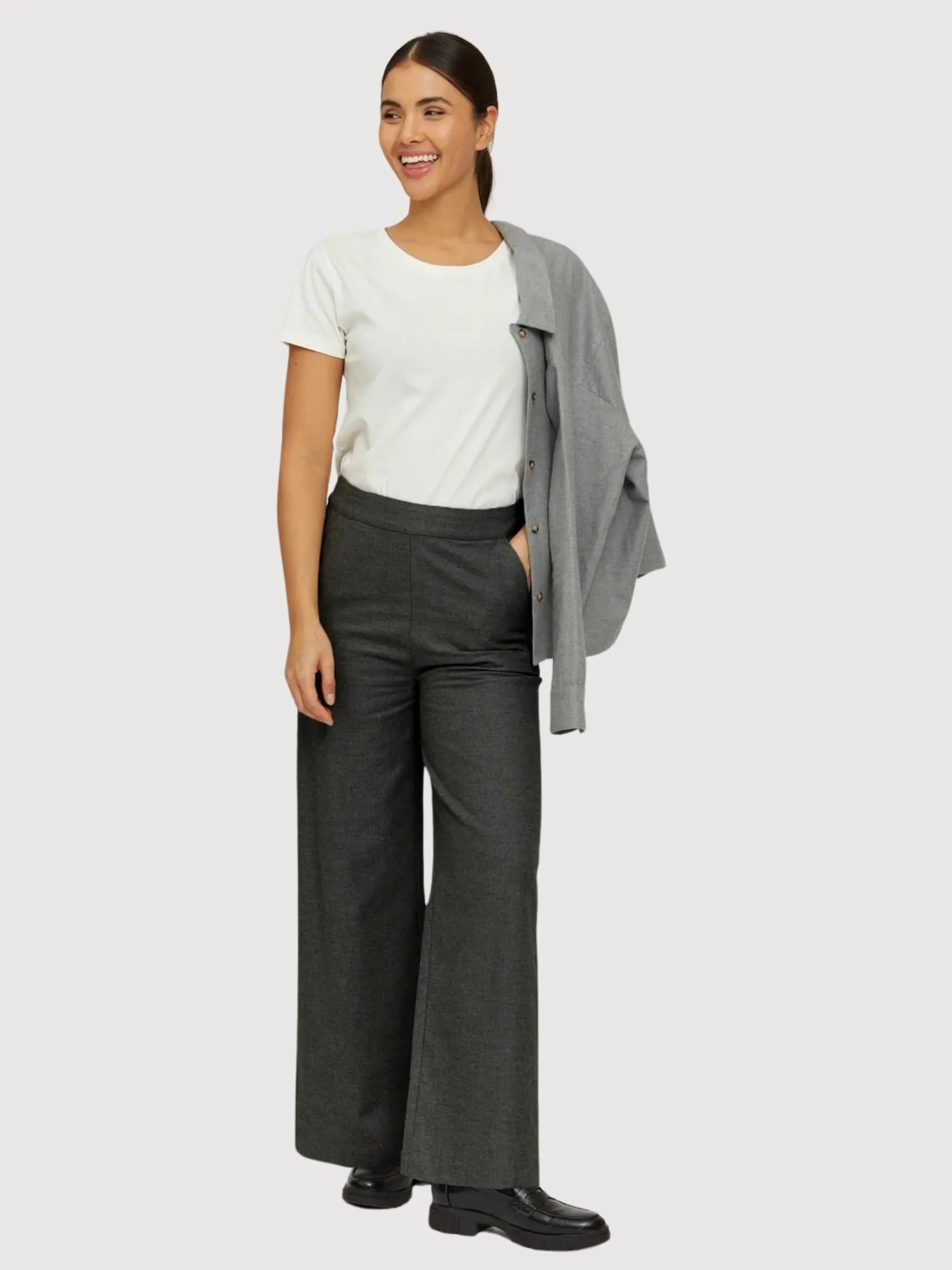 Barana Pants Anthracite Melange Women | Mazine