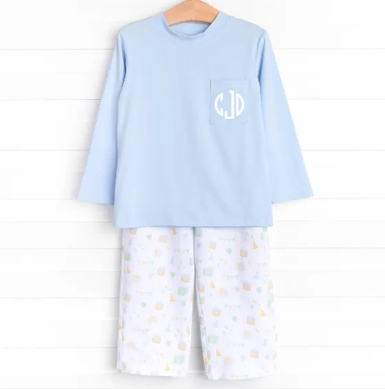 Birthday Bliss Pant Set, Blue