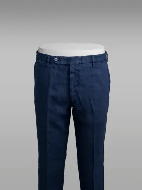 Blue linen sport trousers