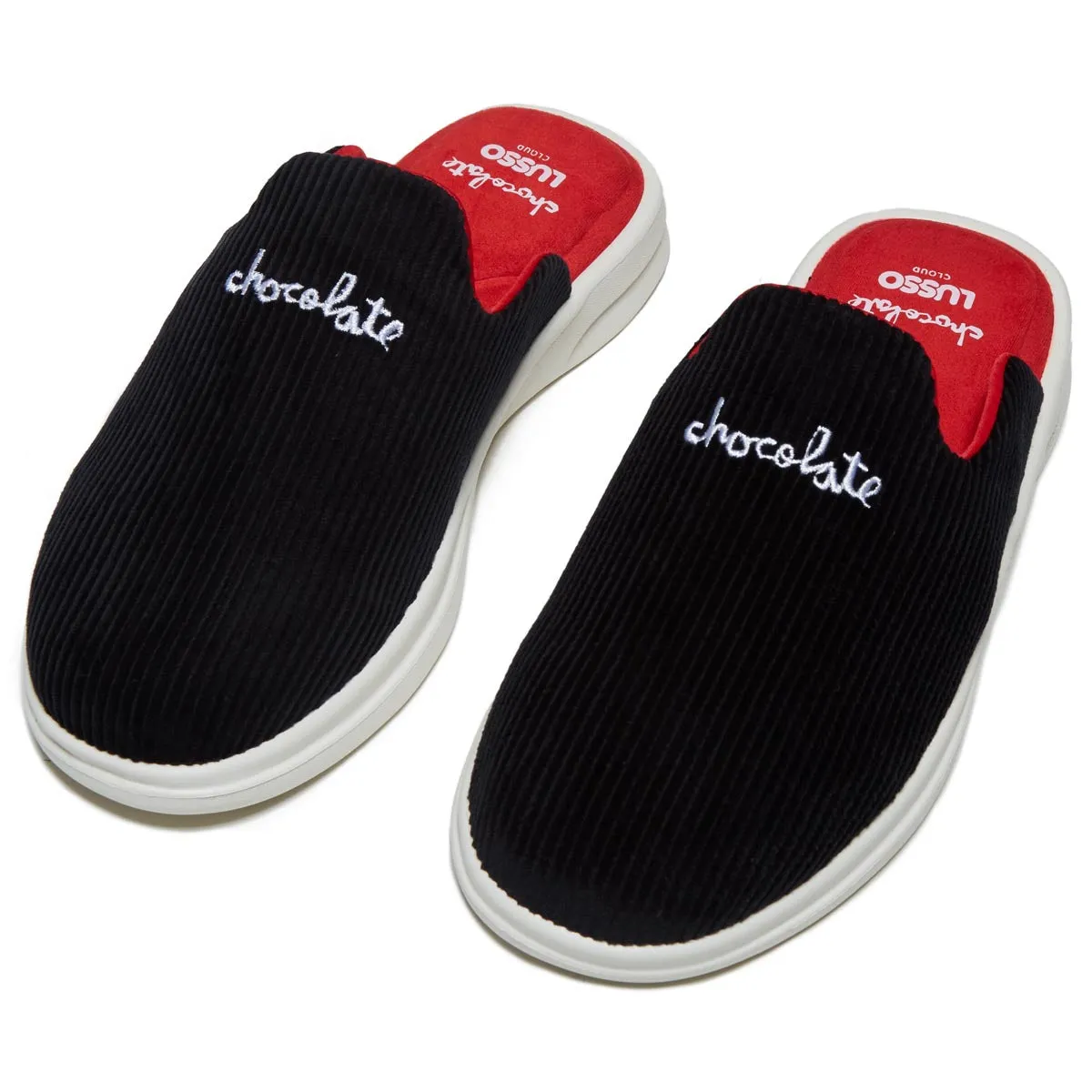Chocolate x Lusso Pelli Slide Shoes - Black