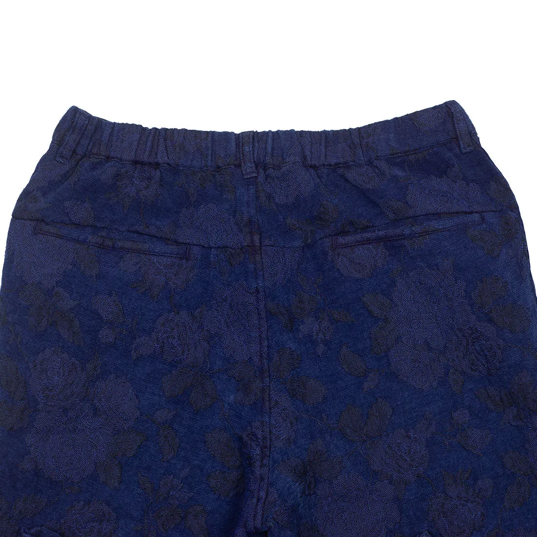 Easy pants in hand-dyed indigo Gobelin paisley cotton tapestry fabric