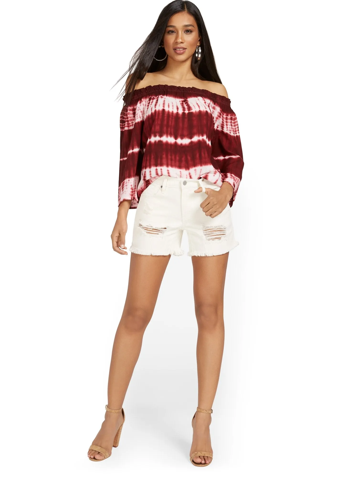 High-Waisted Dream Boyfriend 5-Inch Short - Ecru