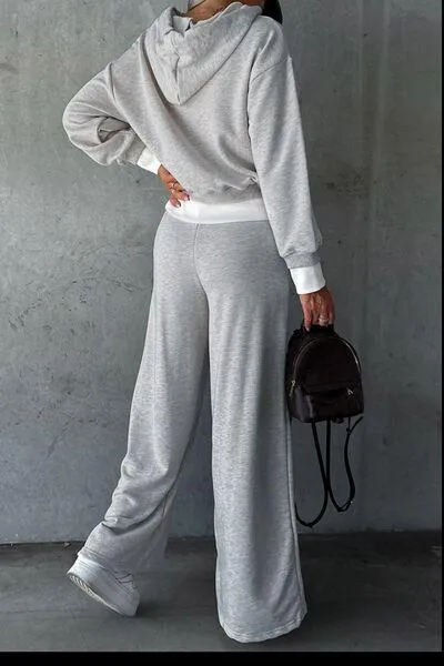 Hooded Top and Drawstring Pants Set