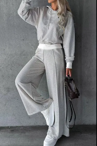 Hooded Top and Drawstring Pants Set