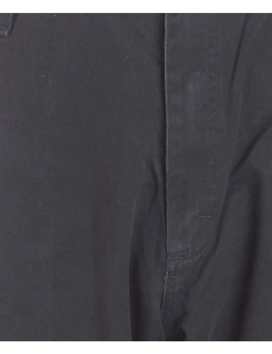 Label Black Cropped Cargo Trousers
