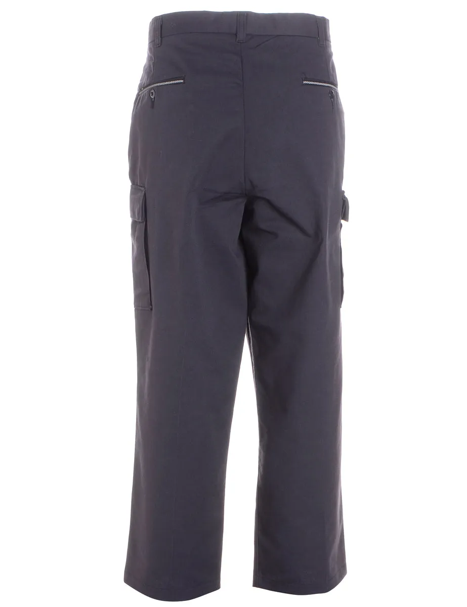 Label Dark Grey Cropped Cargo Trousers