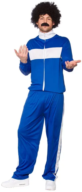 Mens 80s Retro Trackie Fancy Dress 1980s Scouser Tracksuit Costume