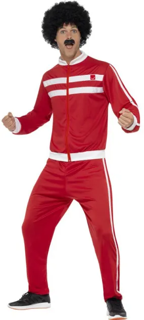 Mens Scouser Tracksuit 1980s Retro Sports 80s Fancy Dress Costume