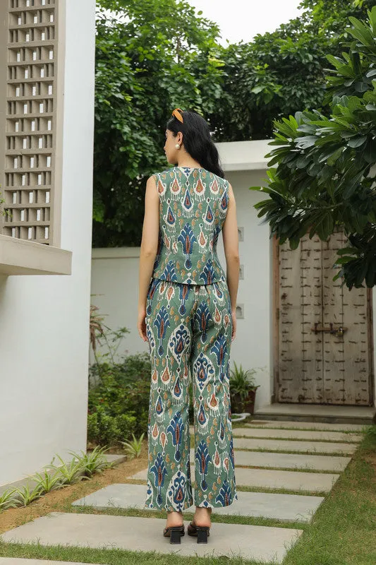 Peacock Palette Cotton Flex Co ord Set