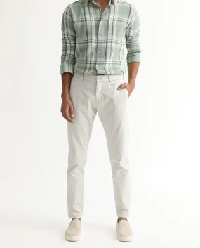 Rare Rabbit Men's Clovet Beige Solid Stretch Mid-Rise Regular Fit Trouser