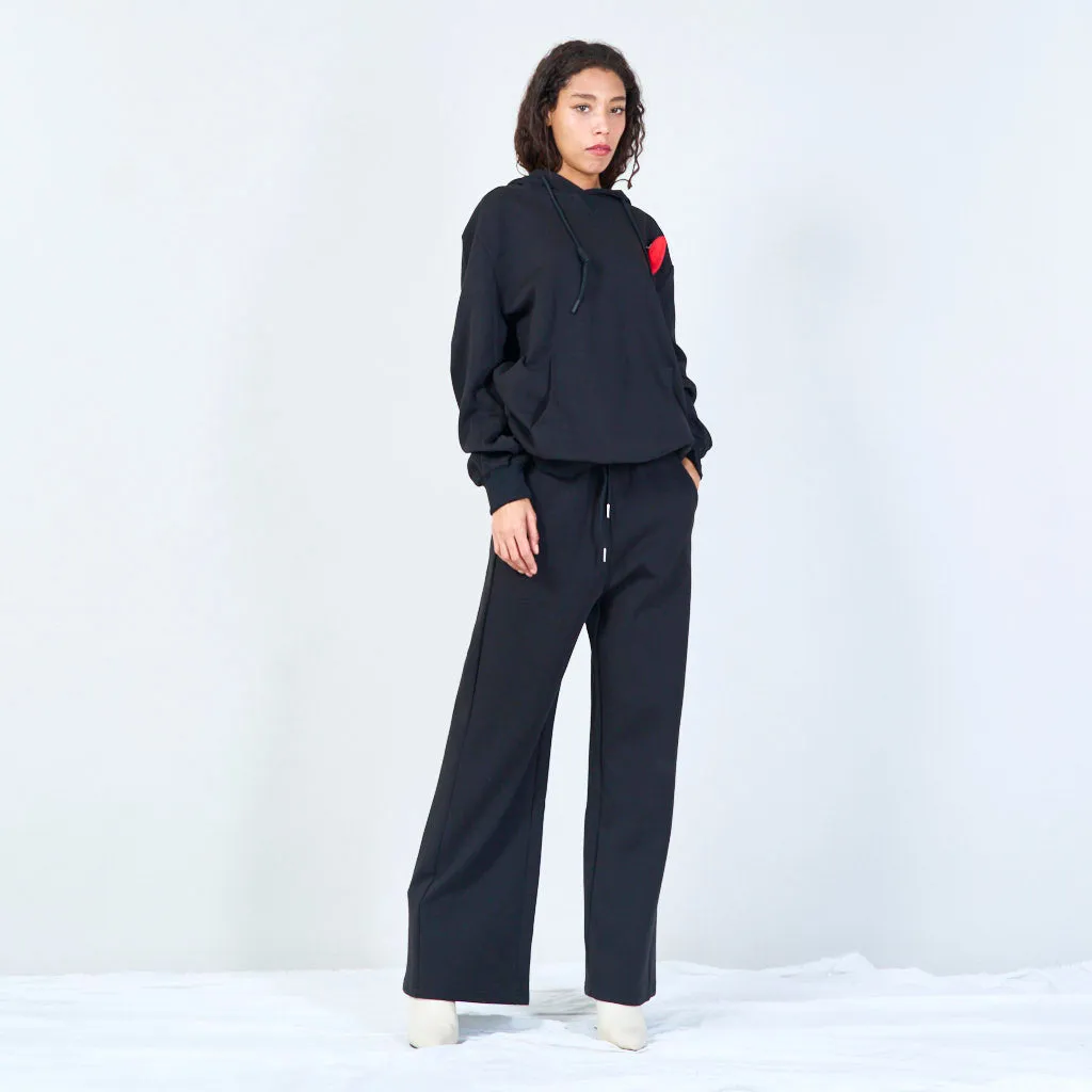 Relaxed wide-leg pants with drawstring wholesale