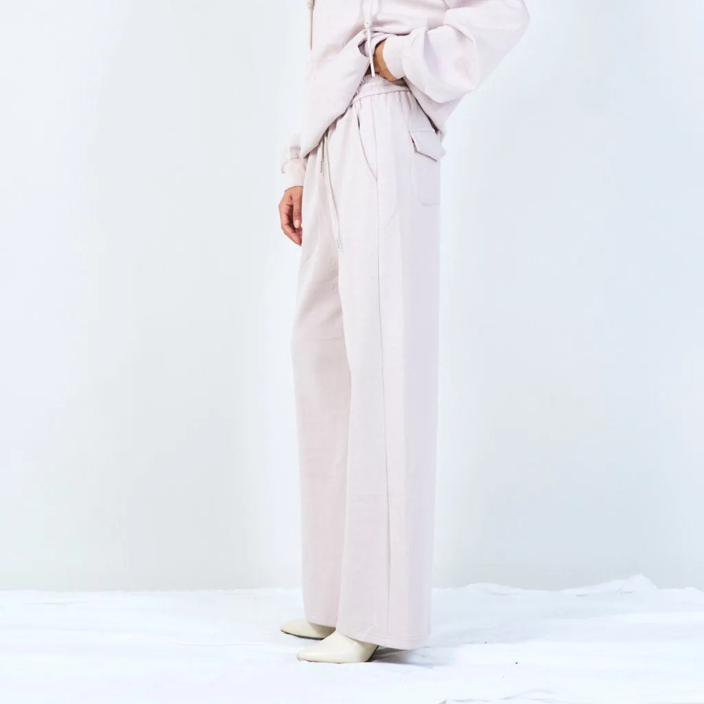 Relaxed wide-leg pants with drawstring wholesale