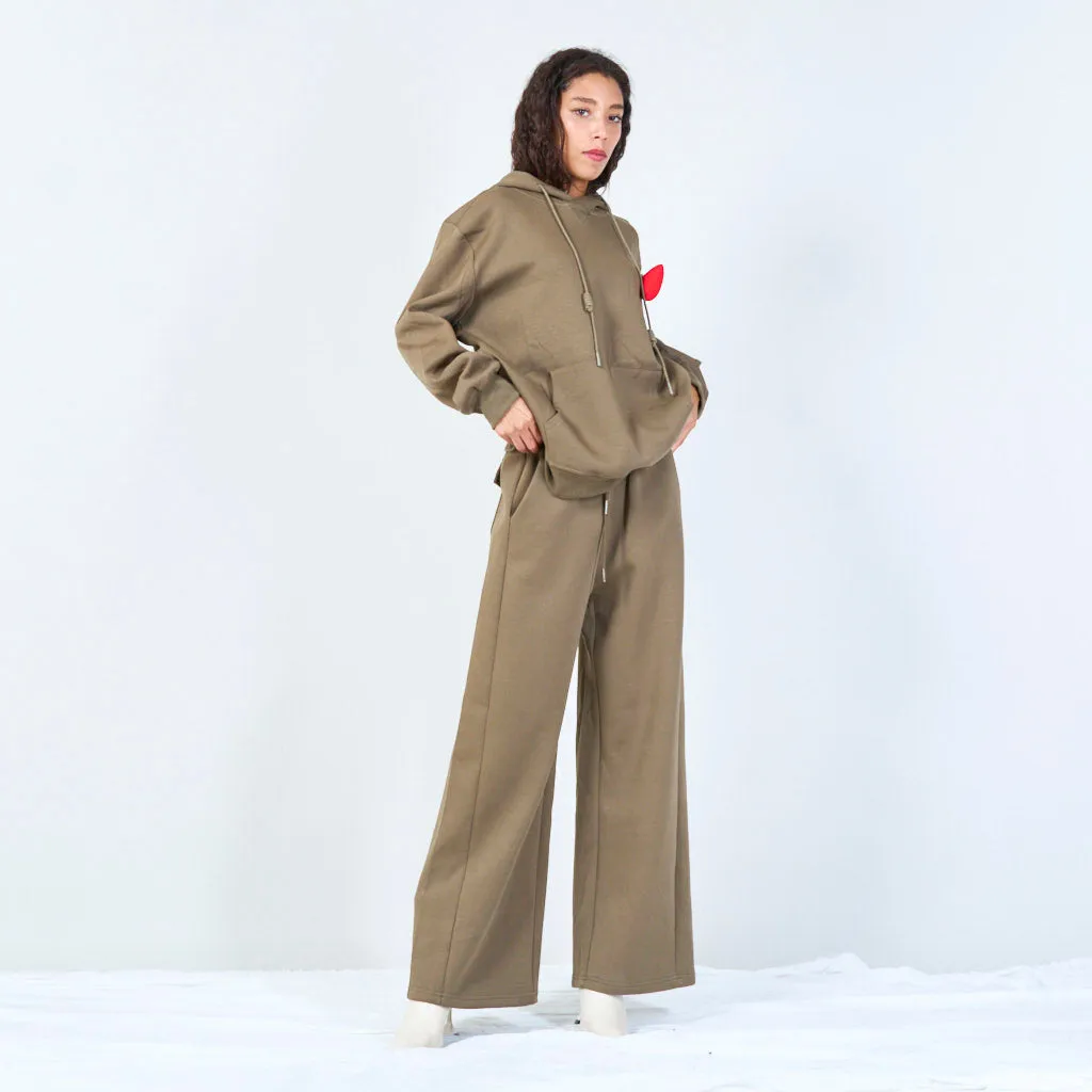 Relaxed wide-leg pants with drawstring wholesale