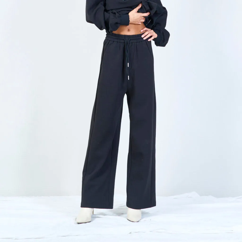 Relaxed wide-leg pants with drawstring wholesale