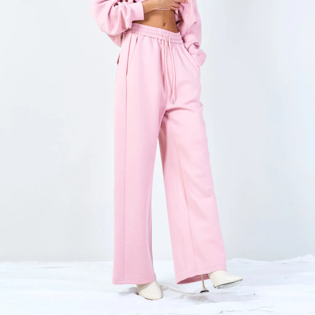 Relaxed wide-leg pants with drawstring wholesale
