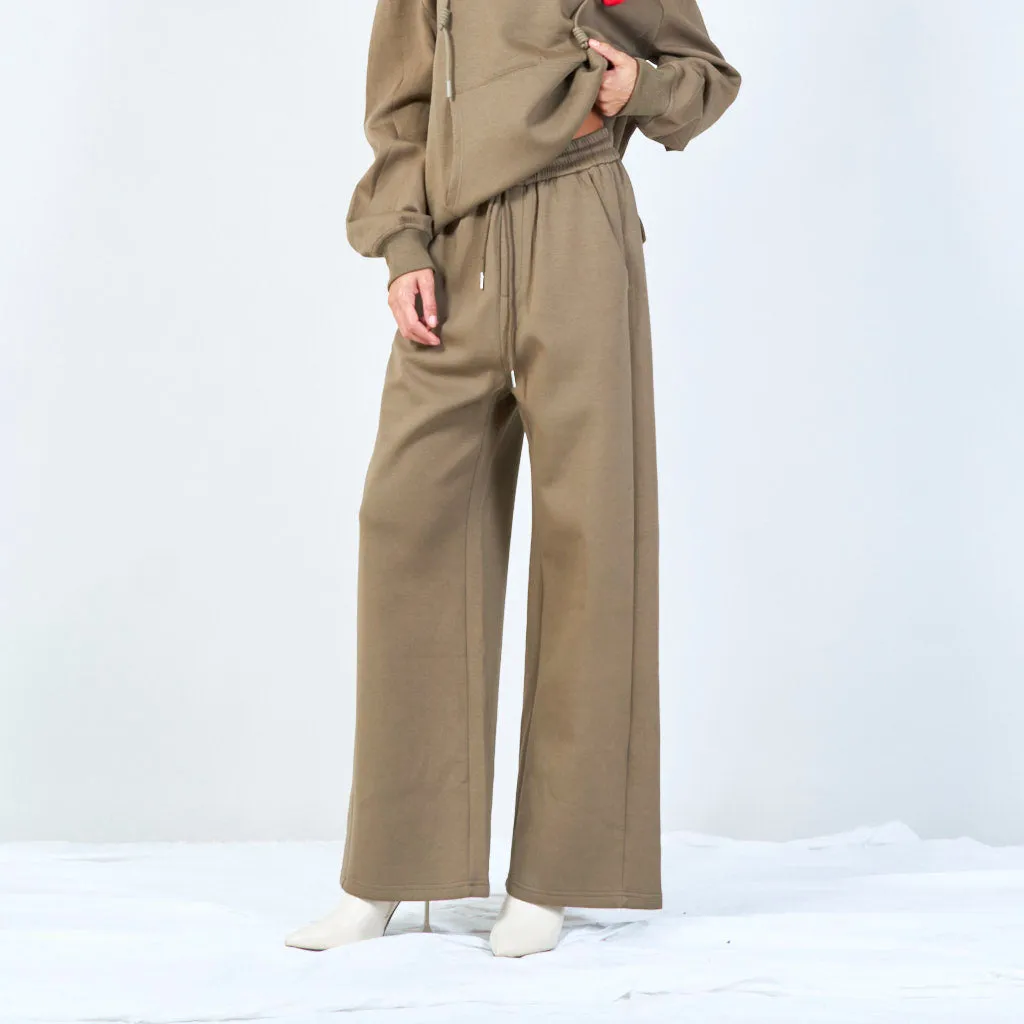 Relaxed wide-leg pants with drawstring wholesale
