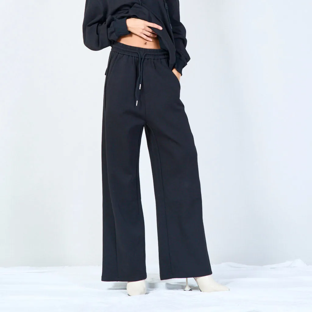 Relaxed wide-leg pants with drawstring wholesale