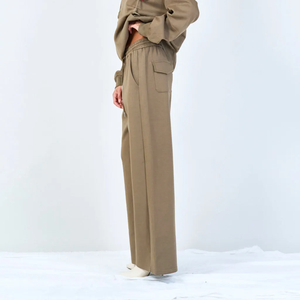 Relaxed wide-leg pants with drawstring wholesale