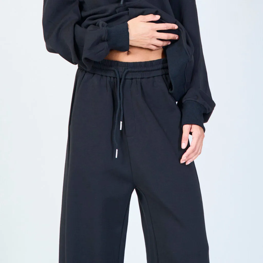 Relaxed wide-leg pants with drawstring wholesale