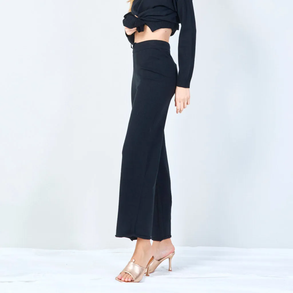 Ribbed high-neck knit set wholesale