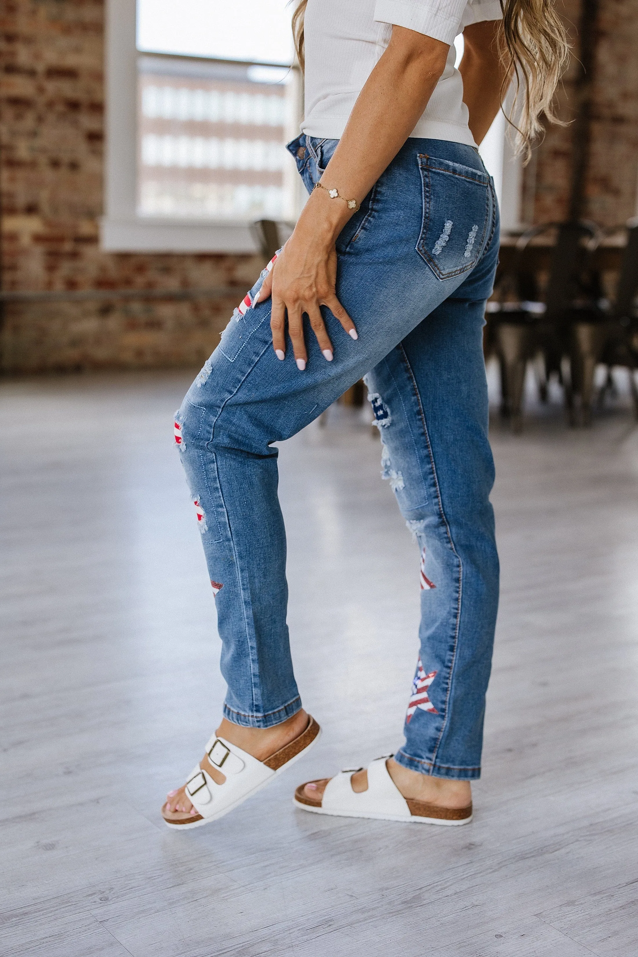 SALE - Star American Flag Ripped Jeans | S-XL