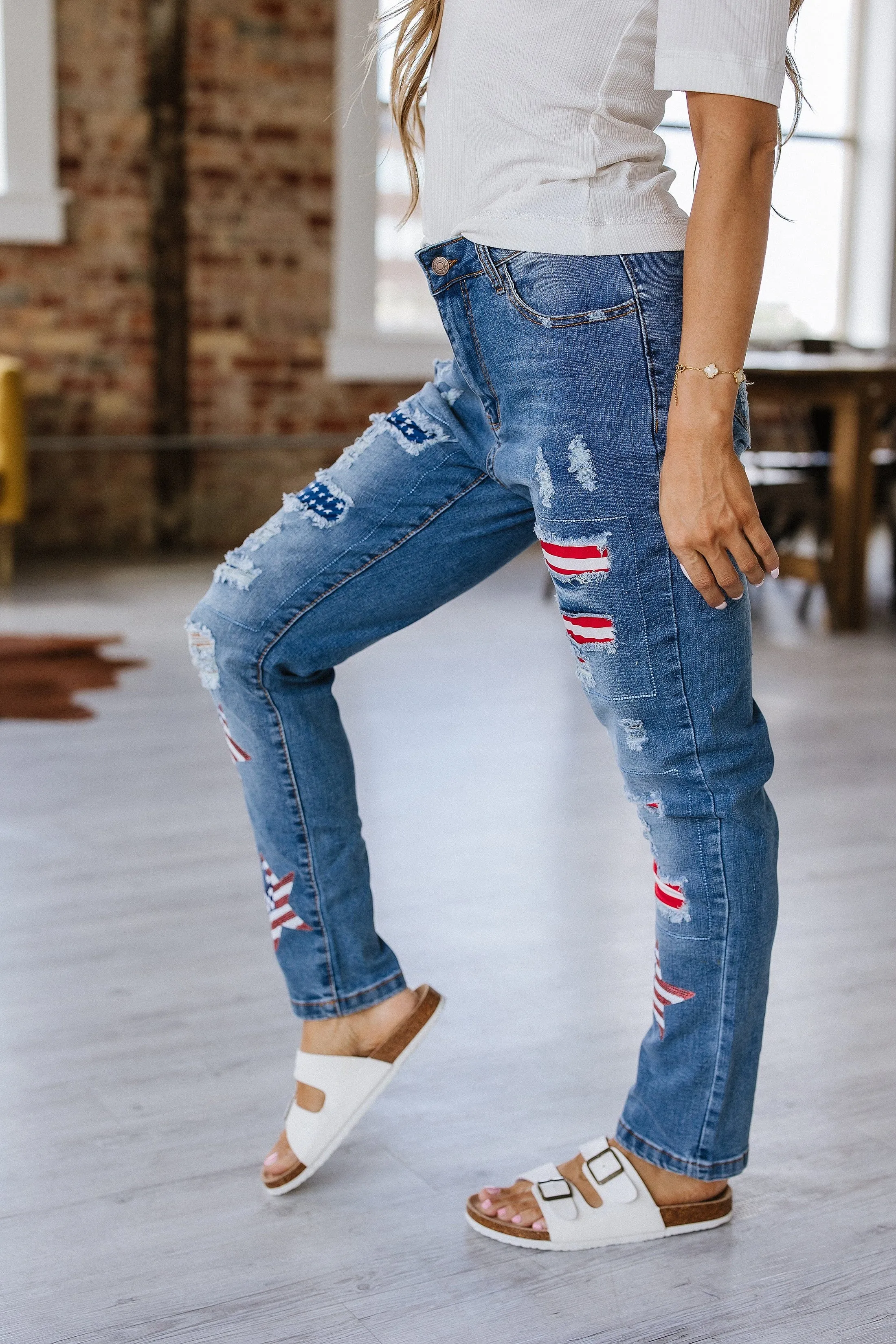 SALE - Star American Flag Ripped Jeans | S-XL
