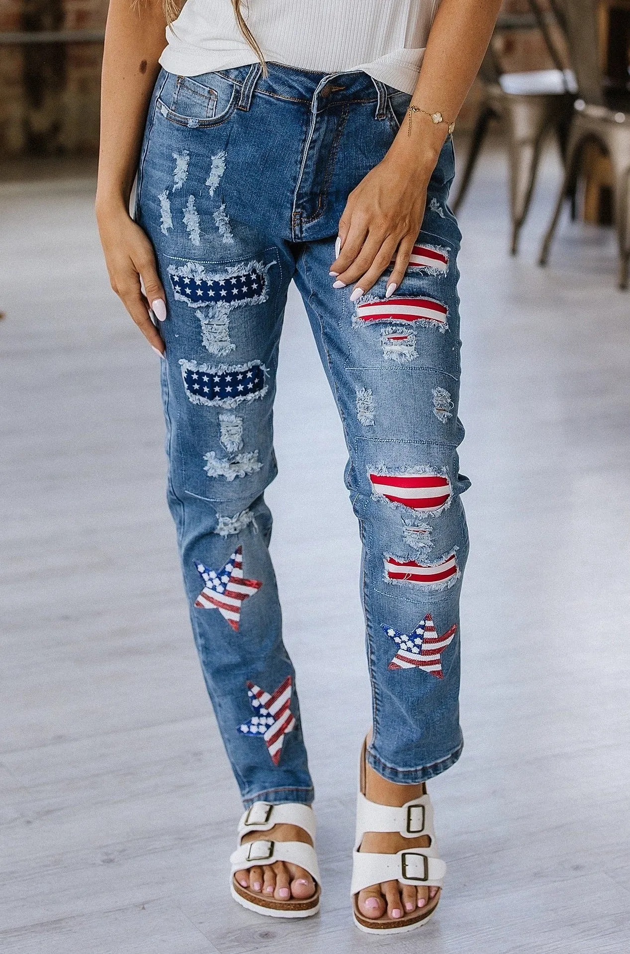 SALE - Star American Flag Ripped Jeans | S-XL