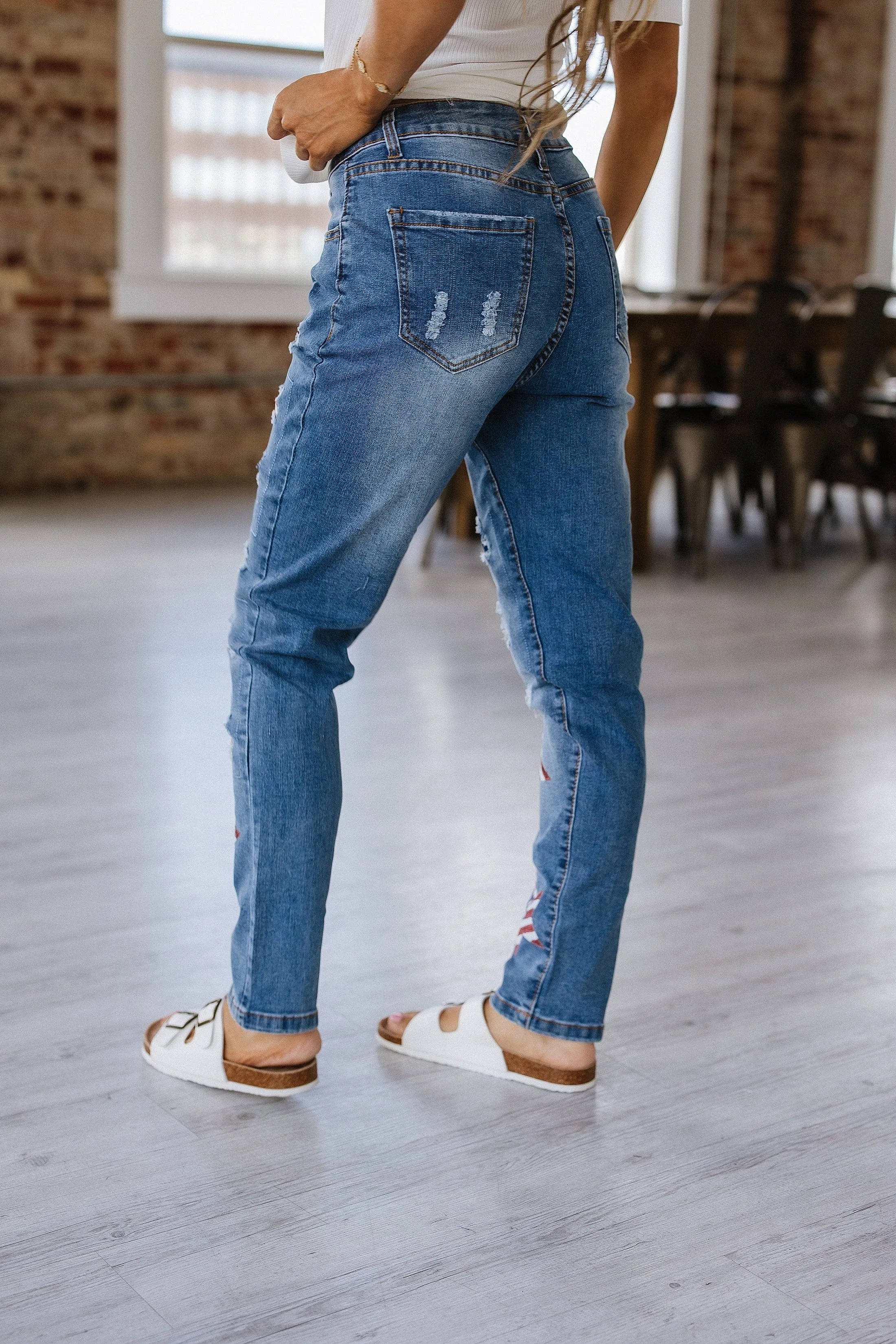SALE - Star American Flag Ripped Jeans | S-XL