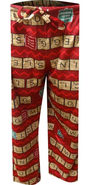 Scrabble Board Winter Words Silky Fleece Lounge Pants