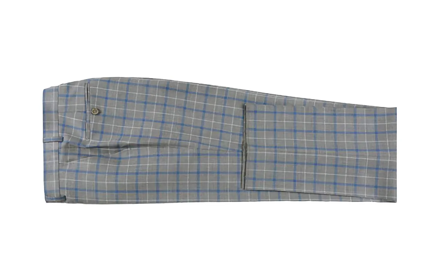 Wool Regular Fit 2 Piece Windowpane Dress Suit in Gray